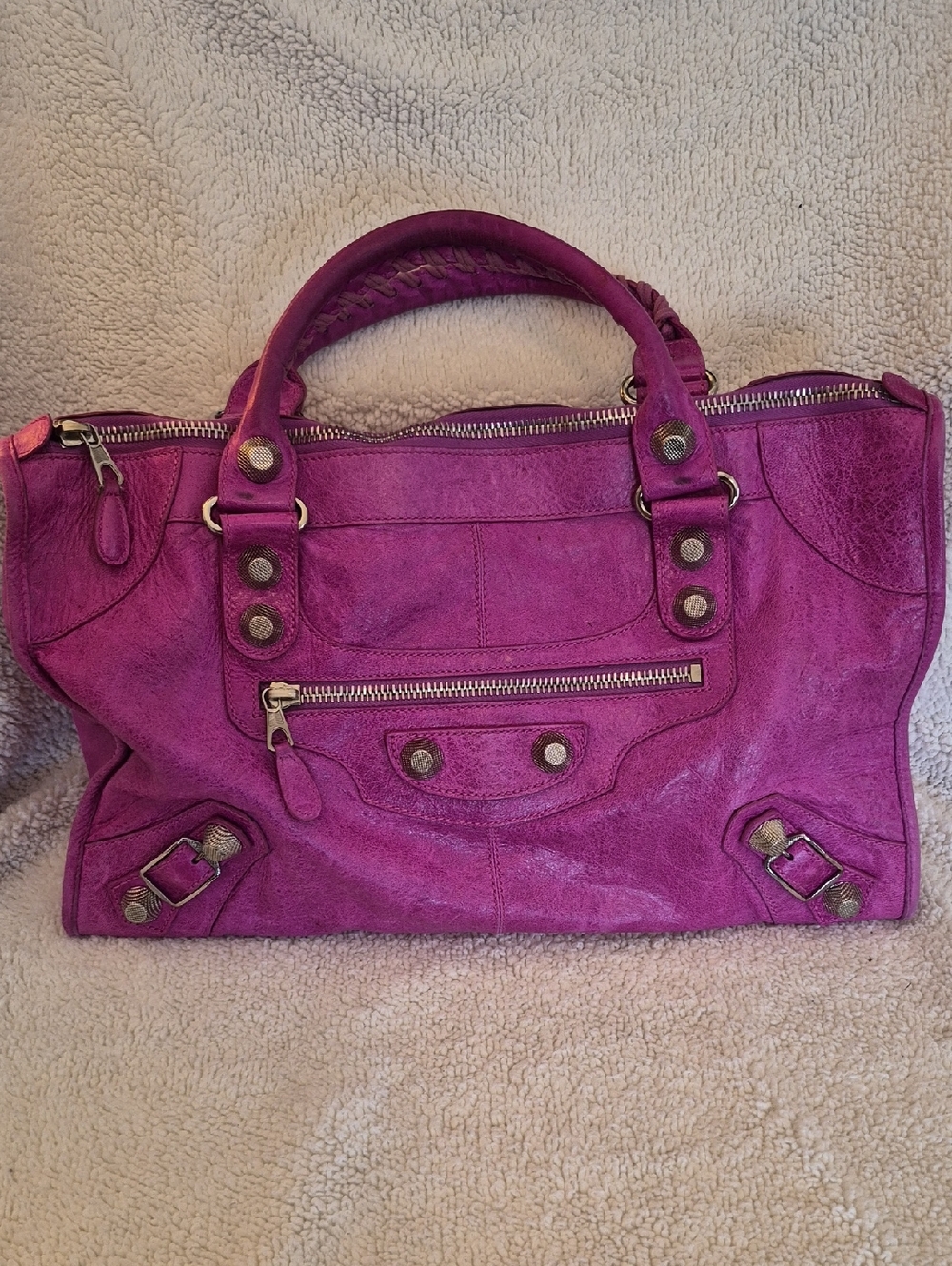 BALENCIAGA Le City Small Lambskin Top-Handle Bag- Rose Magenta - Picture 3 of 10